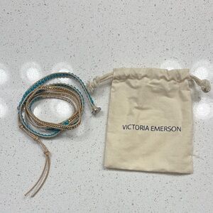Victoria Emerson Teal and Gold Wrap Bracelet
